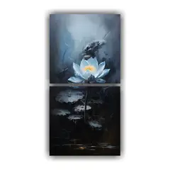 GENERICO - Pintura En Lienzo Estilo Lotus Negro Con Detalles 70x140 Cm