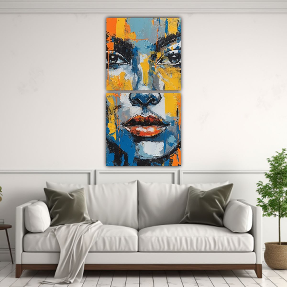 GENERICO - Cuadro Decorativo De Mujer Con Maquillaje Arte 80x160 Cm