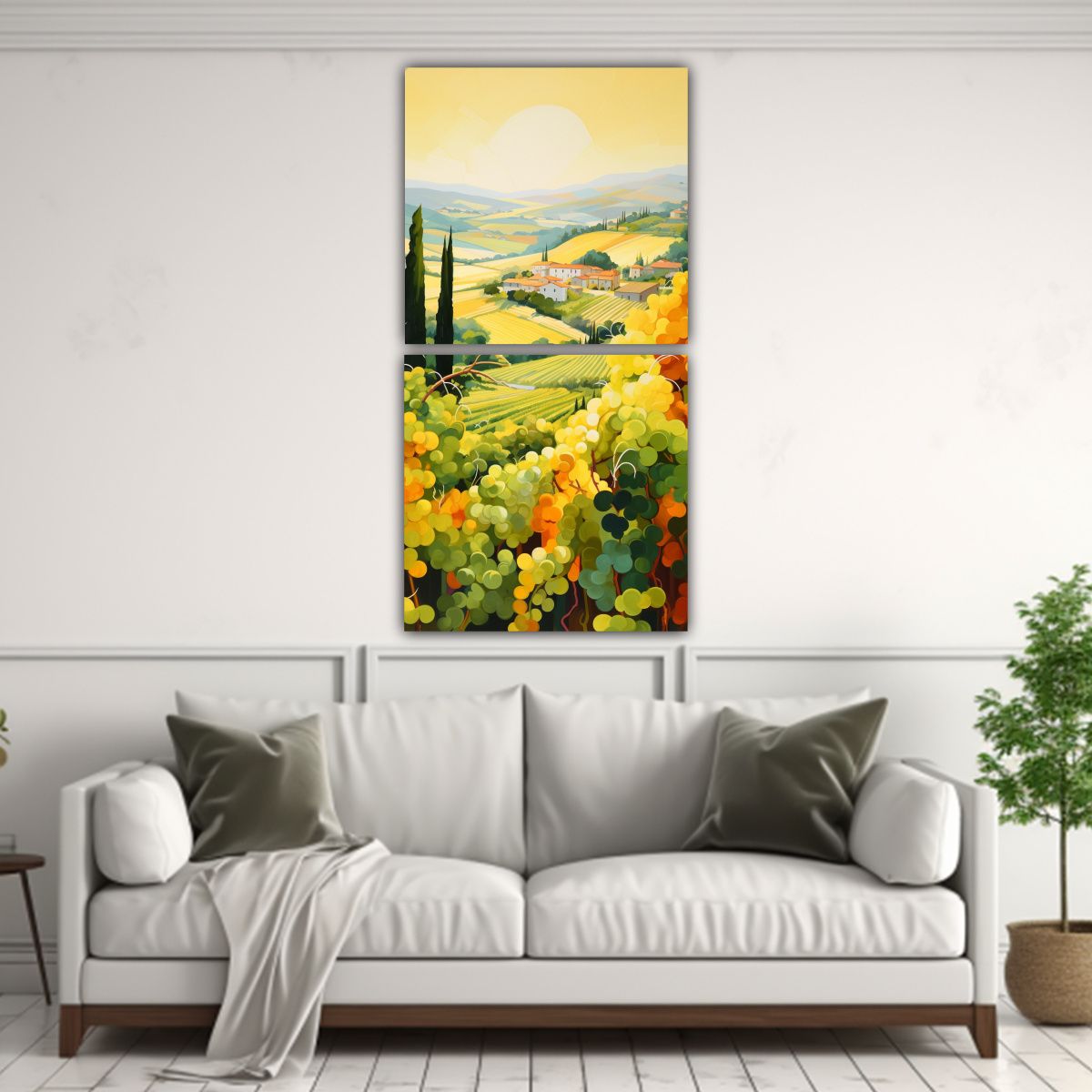 GENERICO - Paisajes De Viñedos De Toscana Bajo El Sol 70x140 Cm