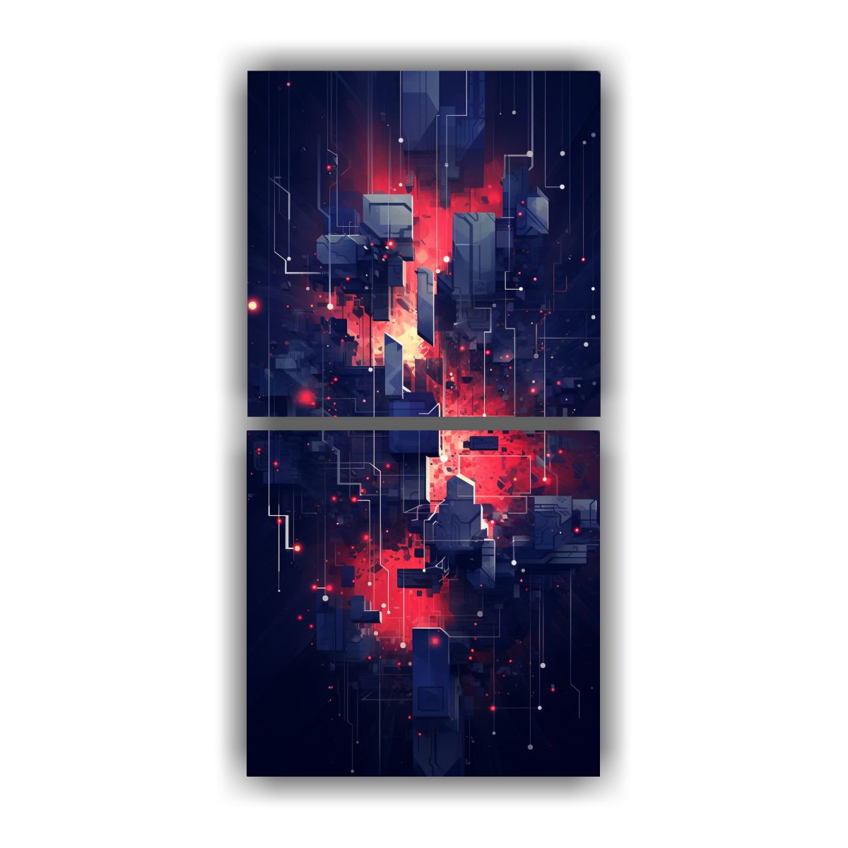 GENERICO - Cuadros Movimiento Baño Geométricos Y Líneas 80x160 Cm