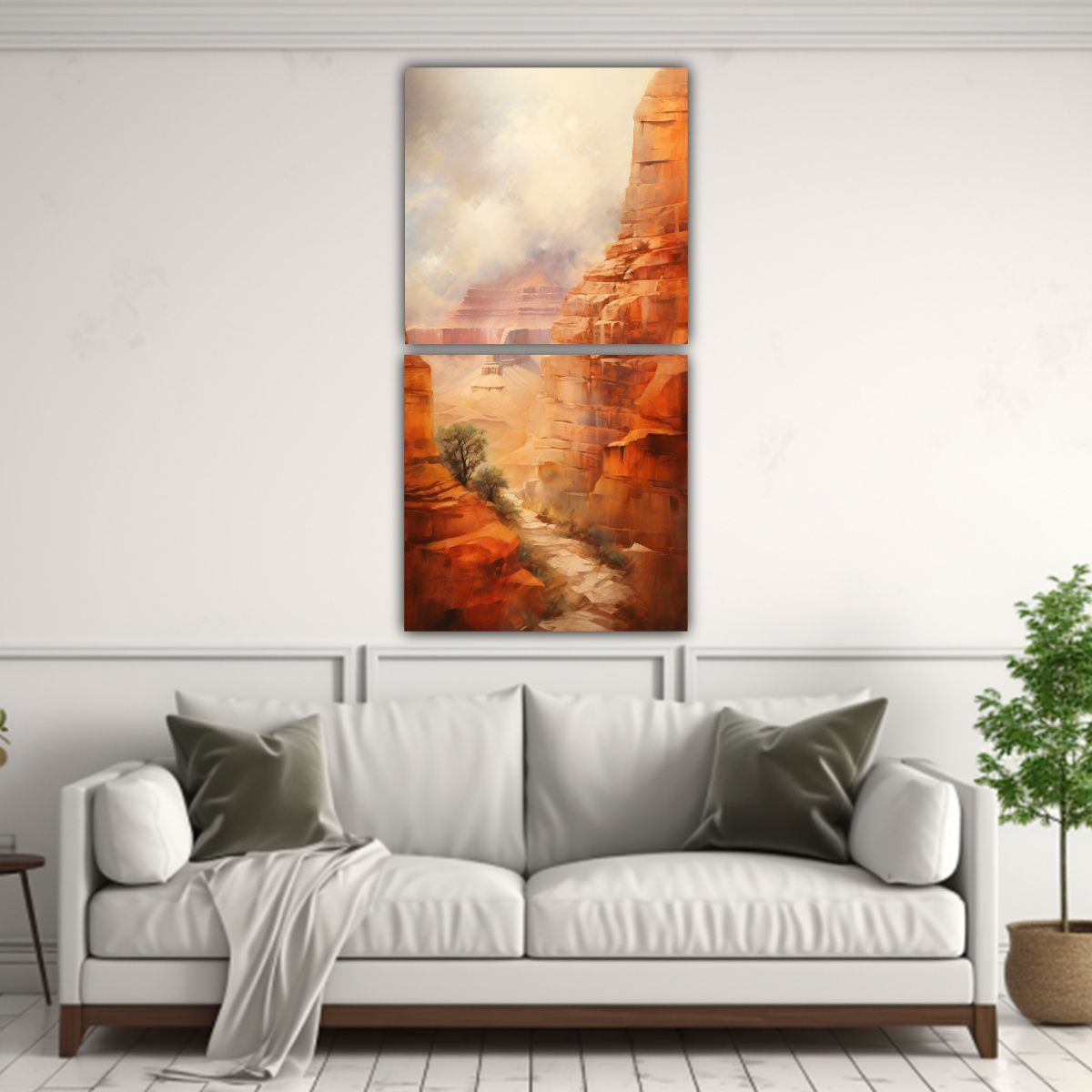 GENERICO - Cuadros Colores Naturaleza Viva Tonos Terrosos Y 80x160 Cm