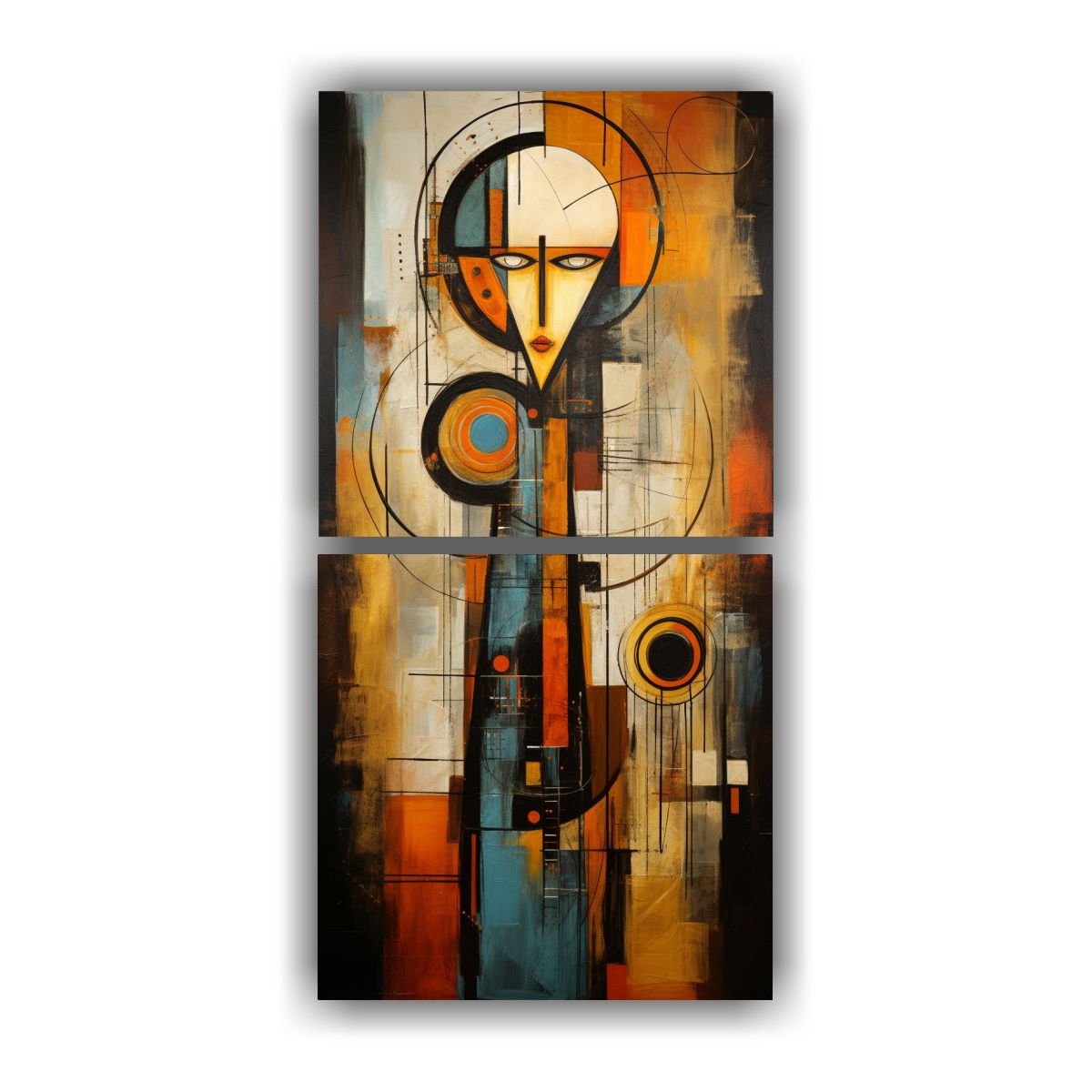 GENERICO - Cuadros Acuarela Abstracta Simétrica Para 70x140 Cm