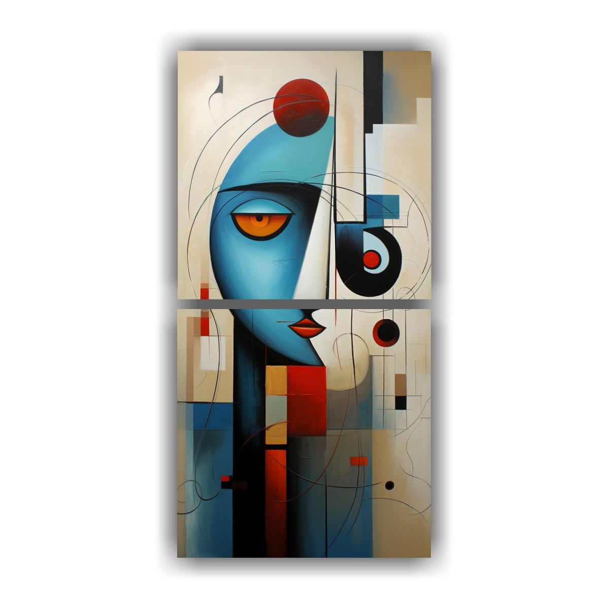 GENERICO - Cuadro Abstracto Para Cocina Hermoso Set De 2 70x140 Cm