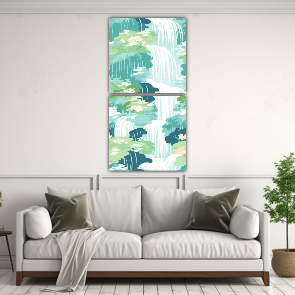 GENERICO - Pinturas Decorativas Con Patrón De Cascada 80x160 Cm