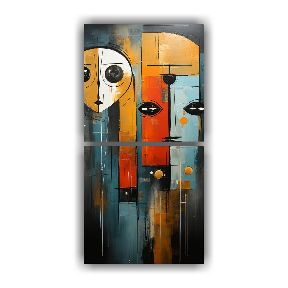 GENERICO - Cuadros Modernos Expresivos Pinceladas Audaces 80x160 Cm