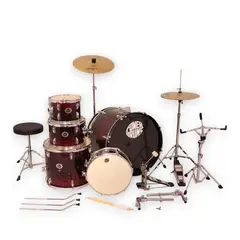 POWERDRUMS - Set de batería acústica CPJ-5 FKR - Red