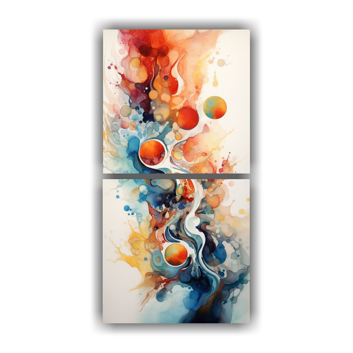 GENERICO - Cuadros Impreso Armonía De Colores Acuarelas 80x160 Cm