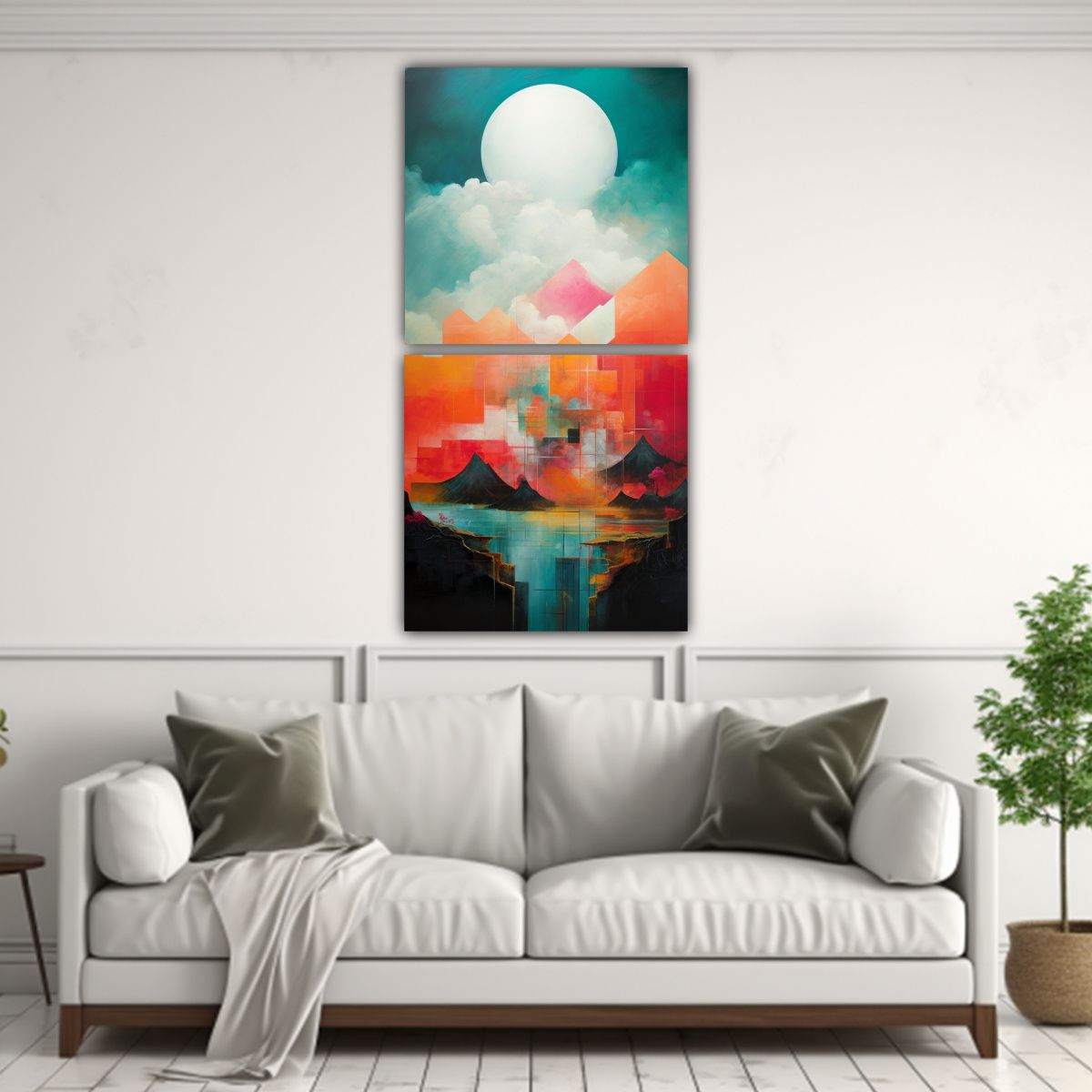 GENERICO - Cuadros Abstractos Expresión Naturaleza Viva 70x140 Cm