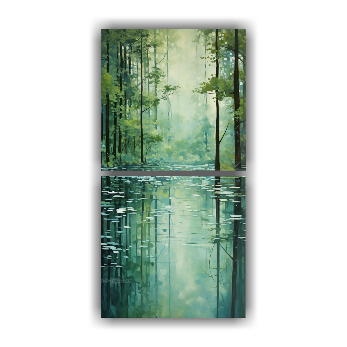 GENERICO - Cuadro De Pared Abstracto De Un Sereno Estanque 80x160 Cm