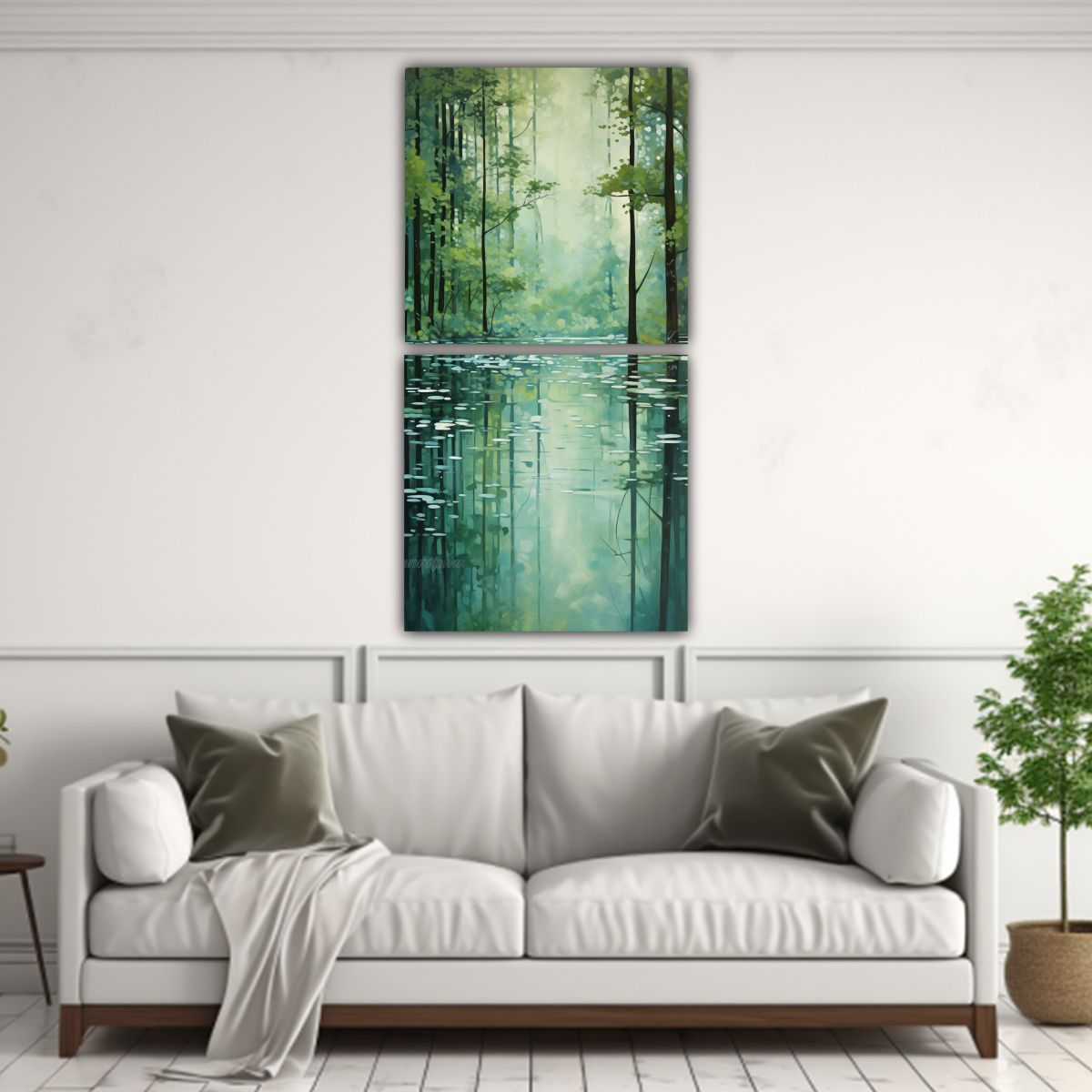 GENERICO - Cuadro De Pared Abstracto De Un Sereno Estanque 80x160 Cm