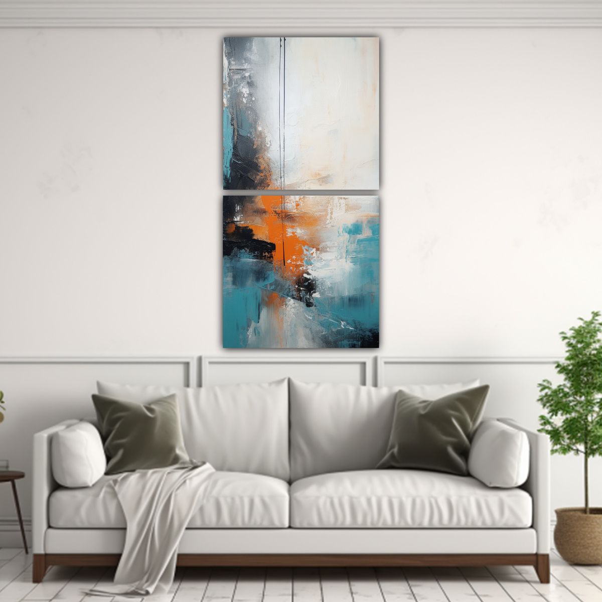 GENERICO - Cuadros Abstractos Turquesa Riqueza Visual 70x140 Cm