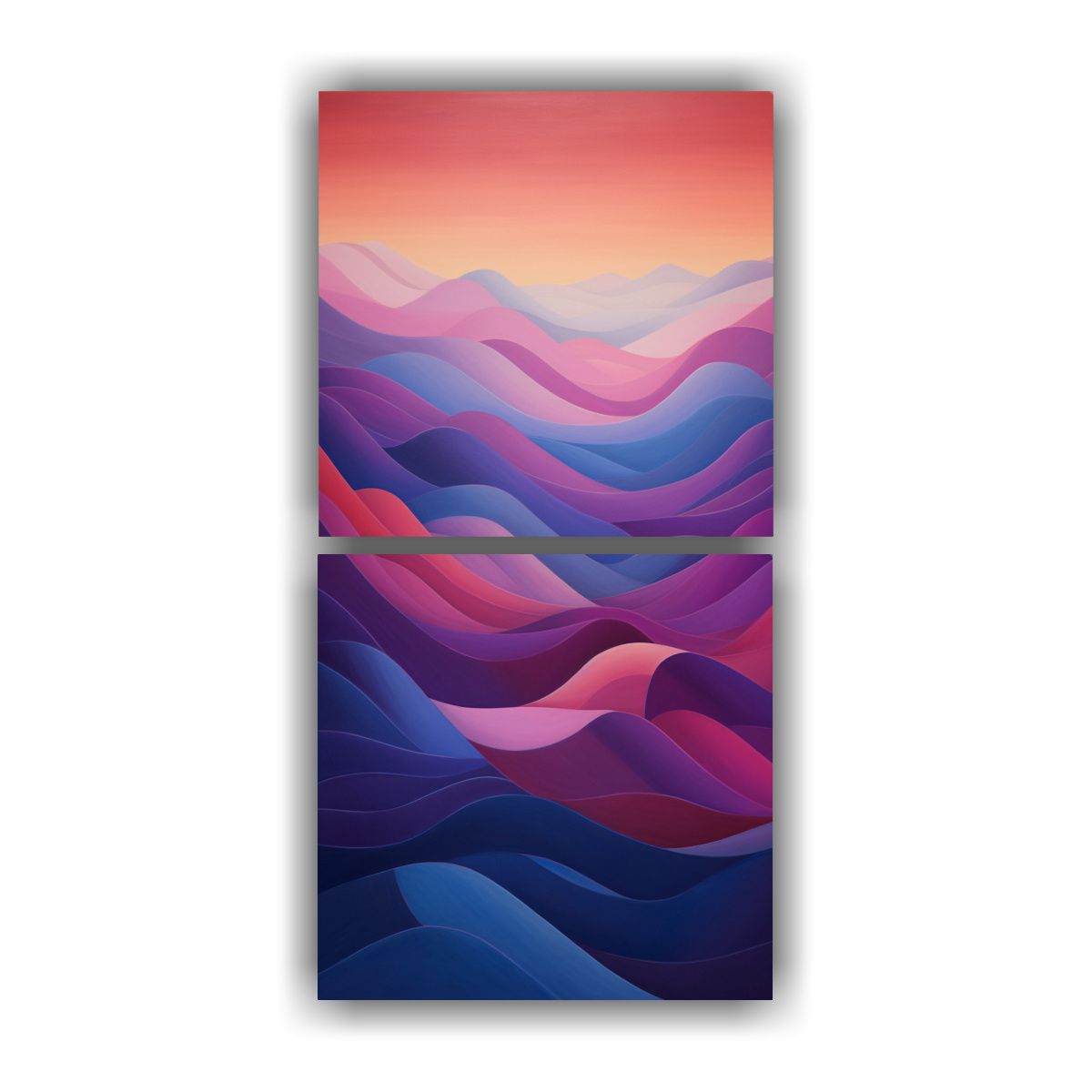 GENERICO - Cuadro Abstracto Montañas Al Crepúsculo 70x140 Cm