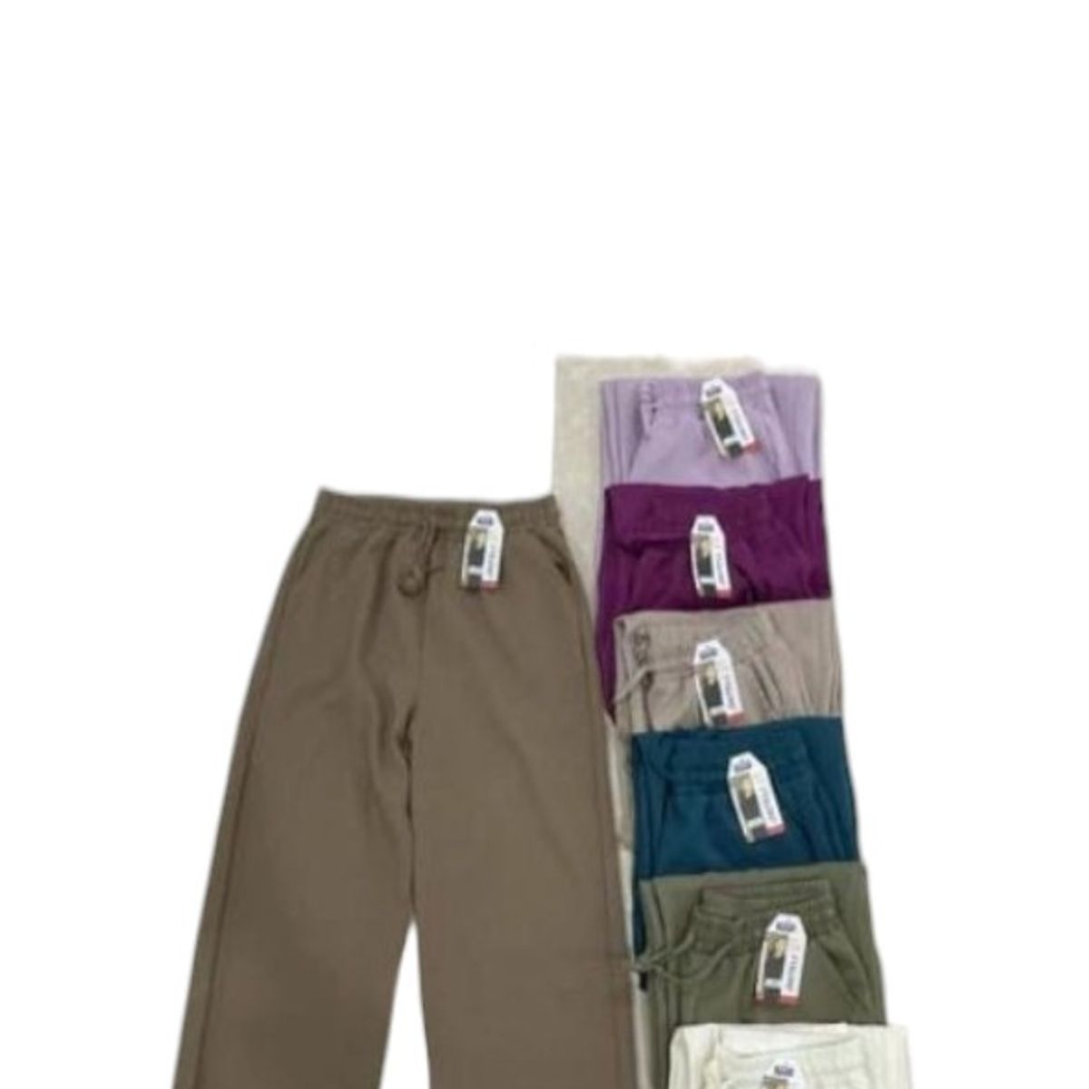 AGW - Pack 3 Pantalones Lino Mujer Con Bolsillos Colores Surtidos