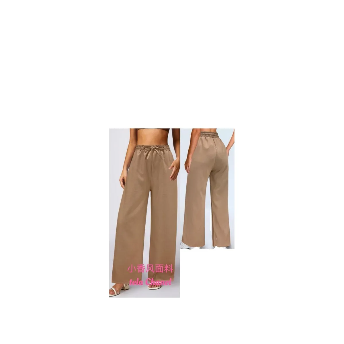 AGW - Pack 3 Pantalones Lino Mujer Con Bolsillos Colores Surtidos