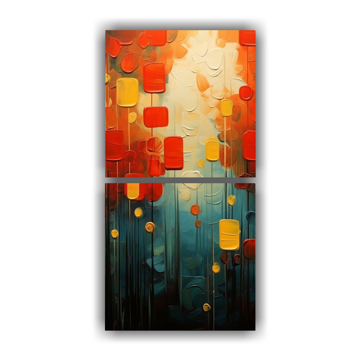 GENERICO - Cuadros Dibujo Composición Abstracta Forestal 80x160 Cm