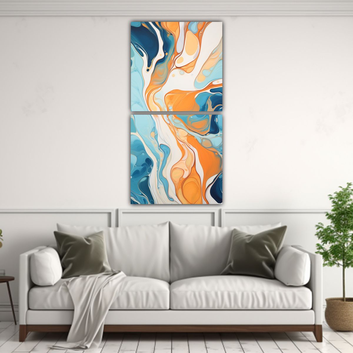 GENERICO - Pintura Decorativa Acuarela Río Tranquilo 80x160 Cm