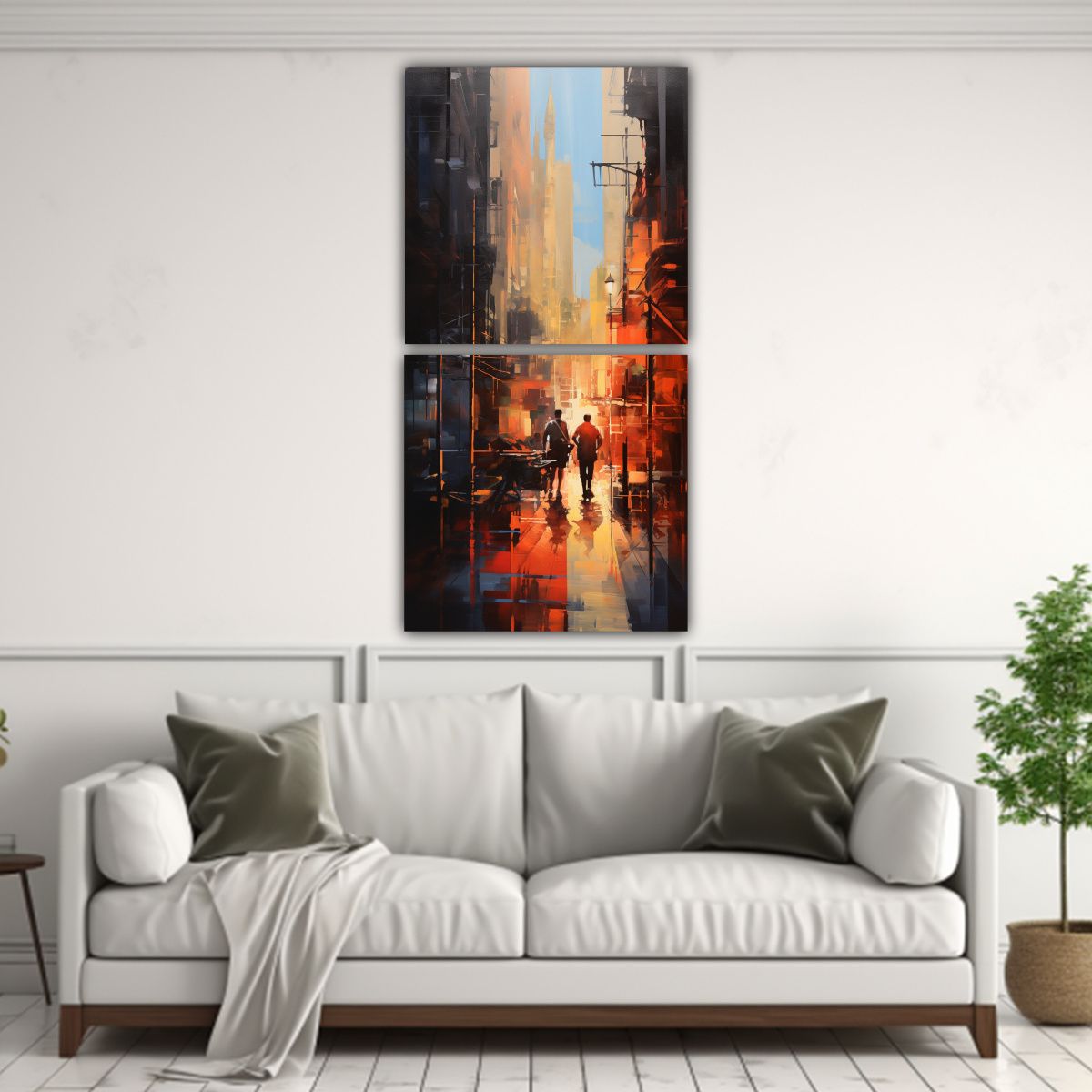 GENERICO - Pinturas Decorativas De Dos Lienzos De Tela 70x140 Cm