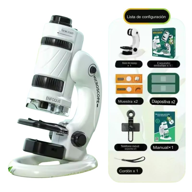 GENERICO - Microscopio Portátil Educativo 60x120x Con Accesorios