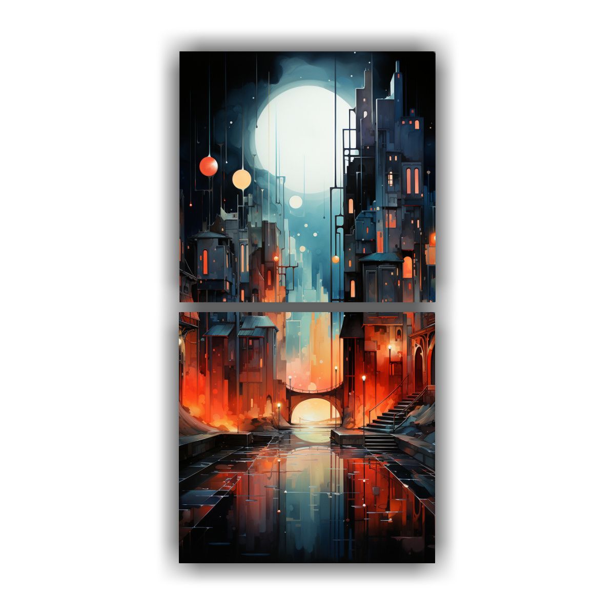 GENERICO - Pinturas Decorativas De Ciudades Abstractas Con 80x160 Cm