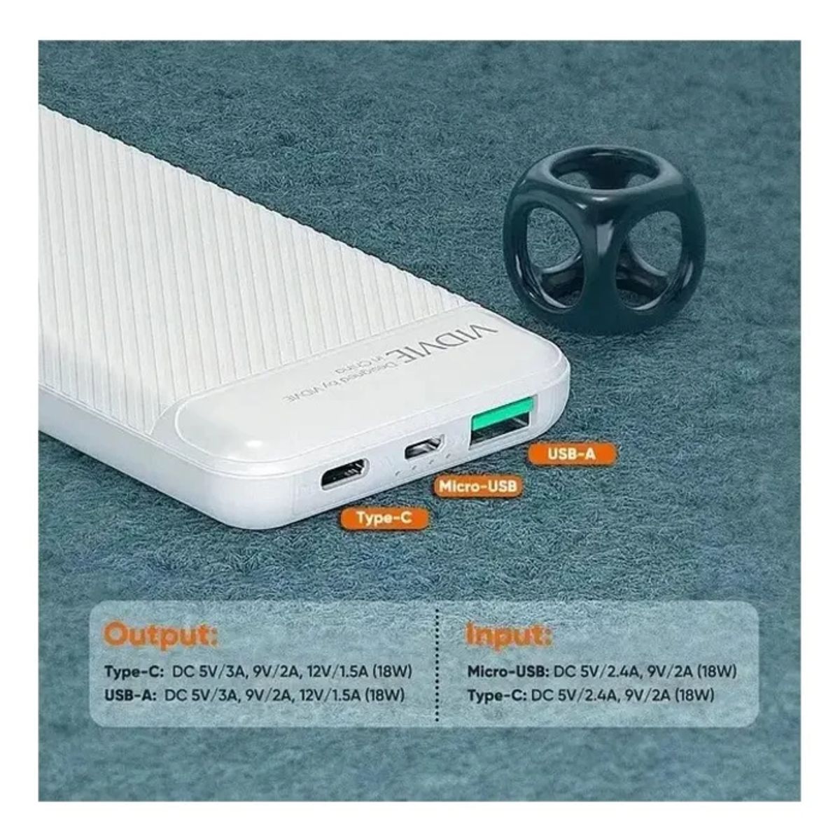 GENERICO - Cargador Portátil Power Bank Led Vidvie 10000mah