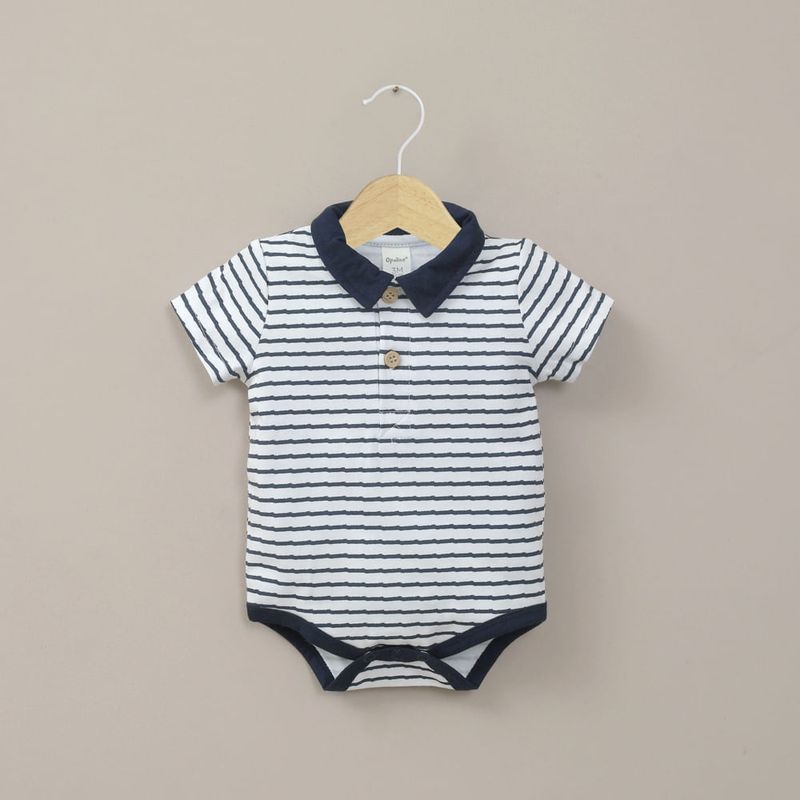 OPALINE - Body rayas azul de bebé niño