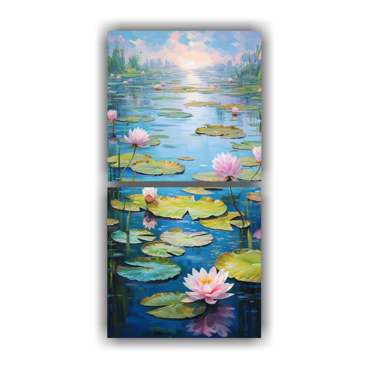 GENERICO - Cuadro Abstracto De Lirio De Agua Grueso Estilo 70x140 Cm