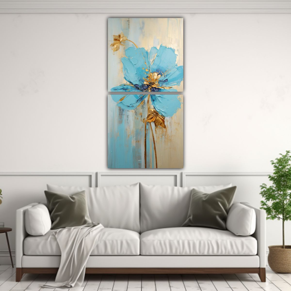 GENERICO - Dos Telas En Bastidor Abstracto Reflejo De Una 80x160 Cm