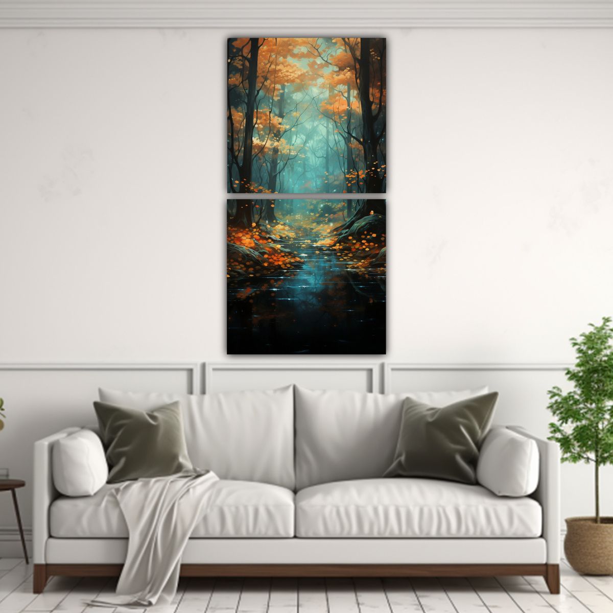 GENERICO - Arte Pared Dibujo Profundidad Bosque Lluvioso 80x160 Cm