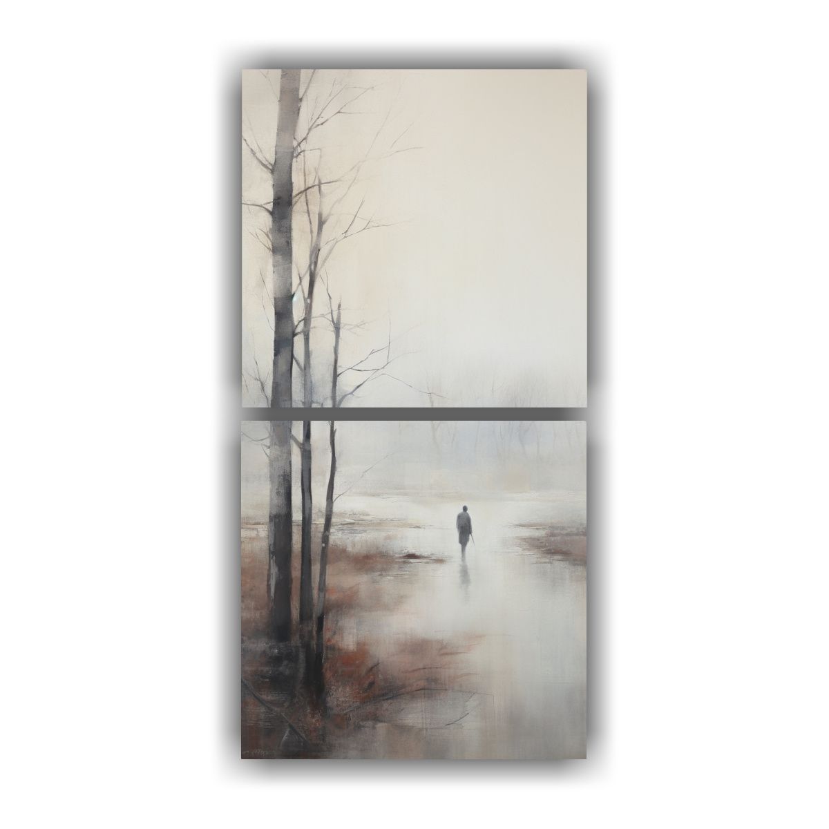 GENERICO - Cuadro De Decoración Set 2 Telas En Bastidor 70x140 Cm