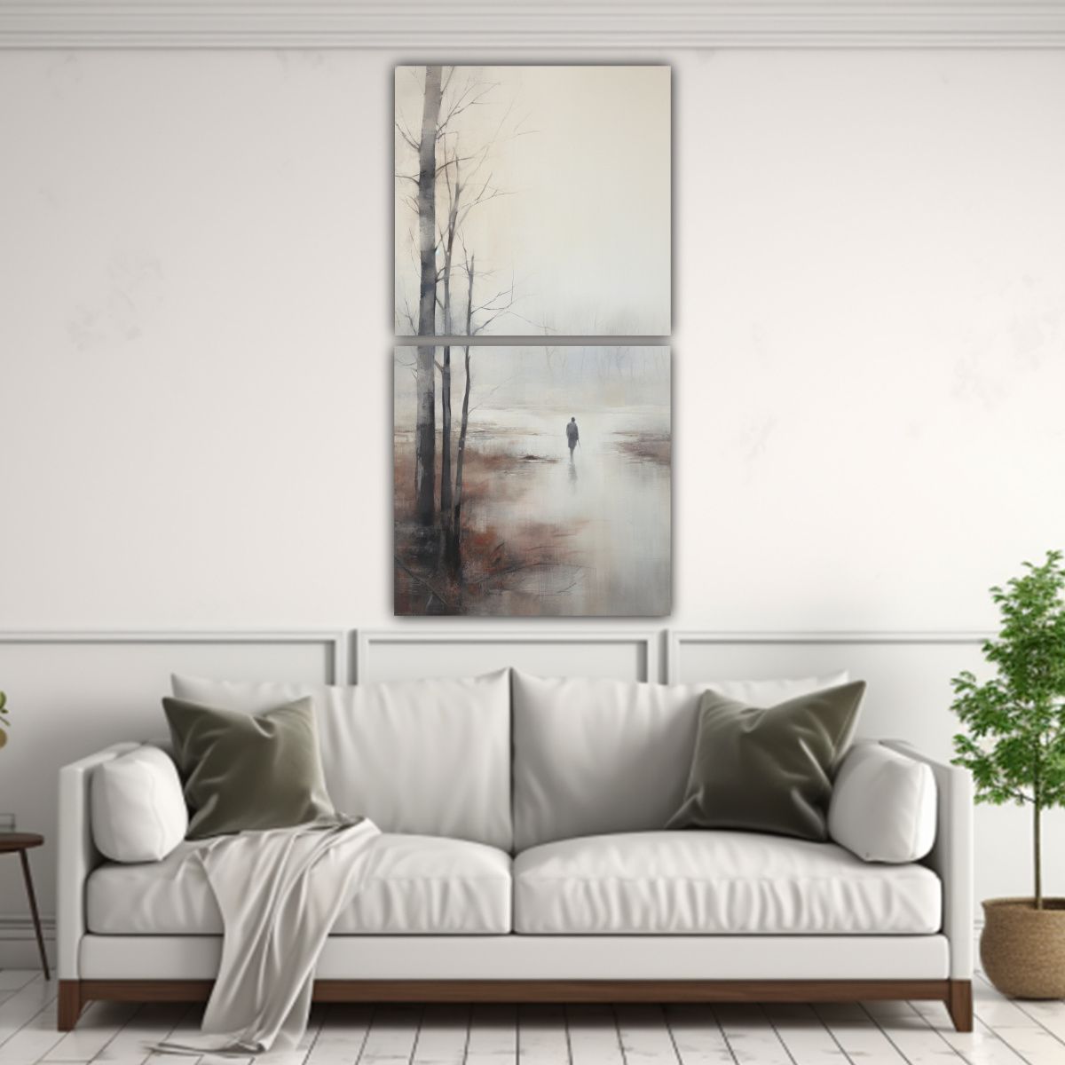 GENERICO - Cuadro De Decoración Set 2 Telas En Bastidor 70x140 Cm