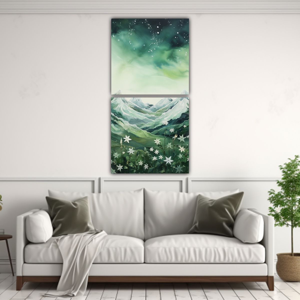 GENERICO - Cuadro Paisaje Montañoso Elegante Con Estilo 80x160 Cm