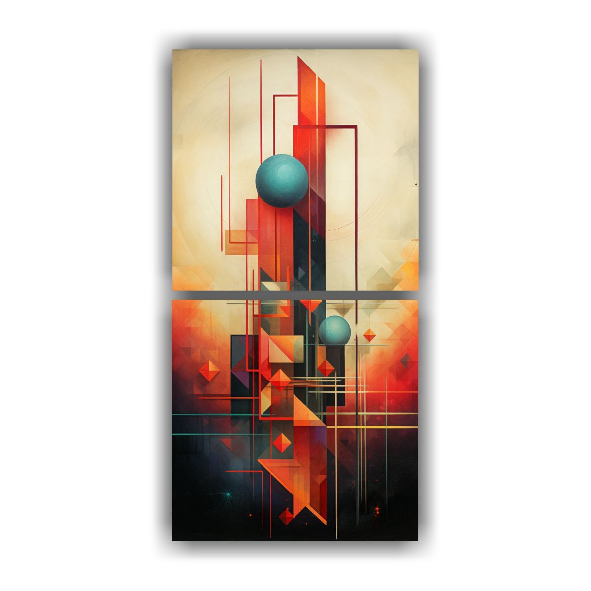 GENERICO - Cuadros Geometría Abstracta Para Decoración Con 80x160 Cm