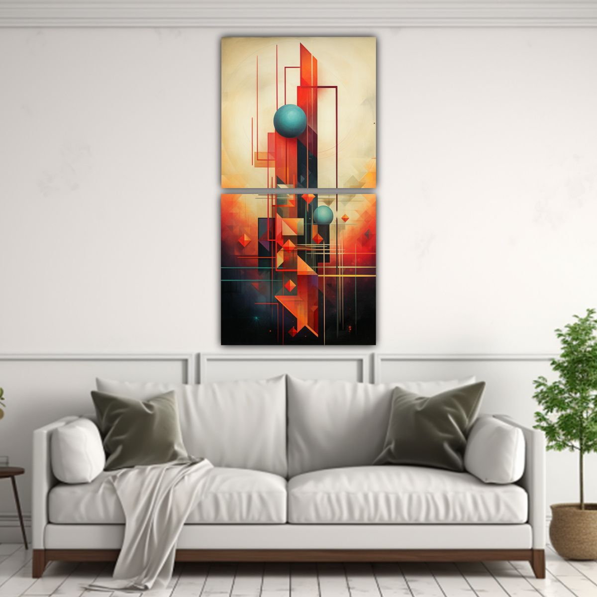 GENERICO - Cuadros Geometría Abstracta Para Decoración Con 80x160 Cm
