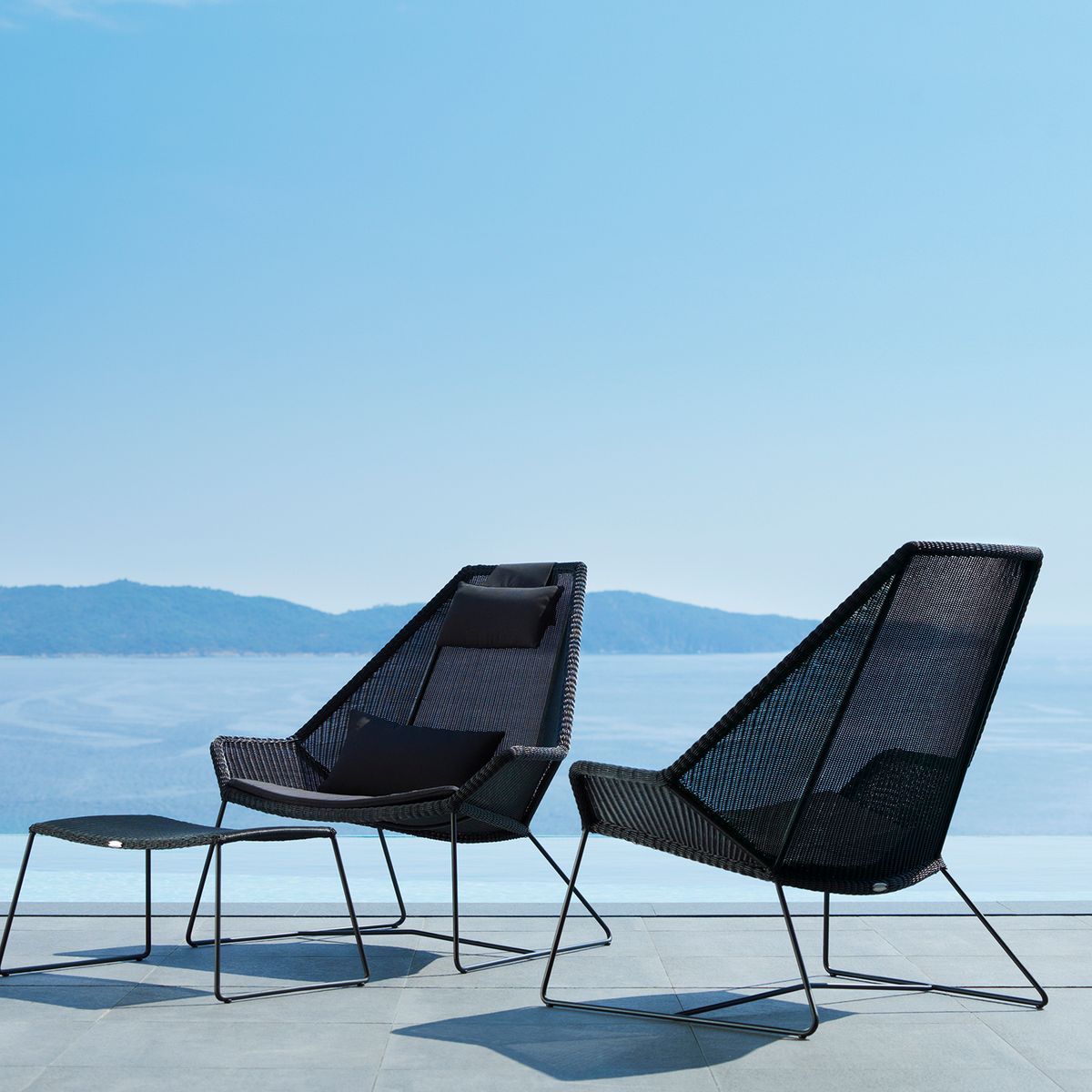 AMERITEX - Sillón Alto Terraza Breeze Negro 1C