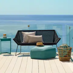 AMERITEX - Sofá Terraza Breeze Negro 2C