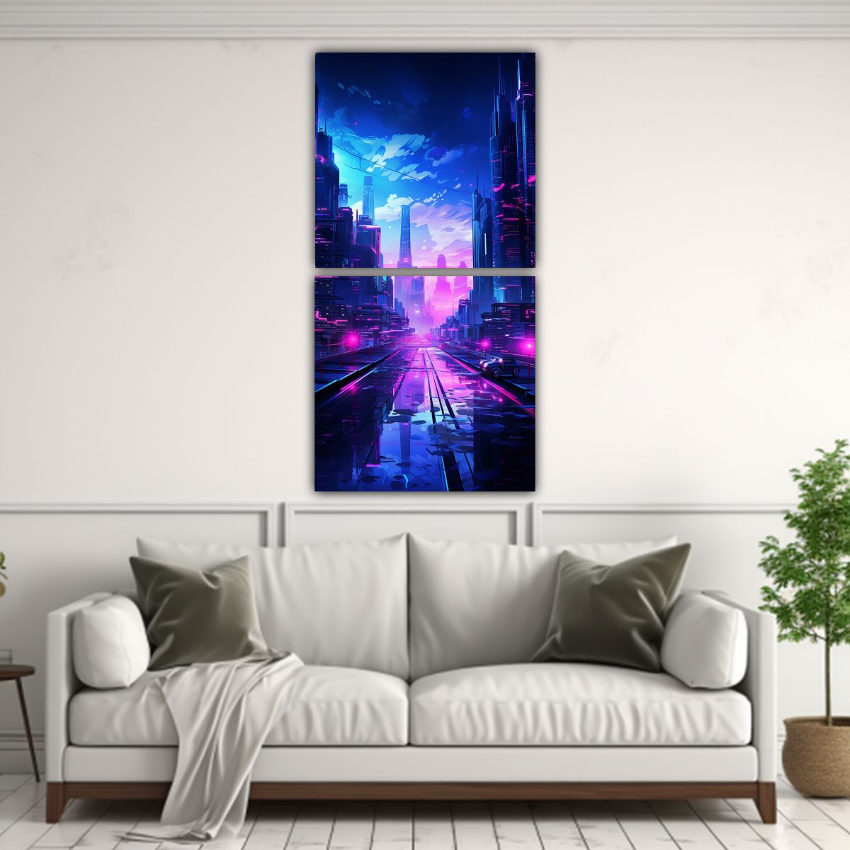 GENERICO - Pinturas Decorativas Abstractas En Azules 80x160 Cm