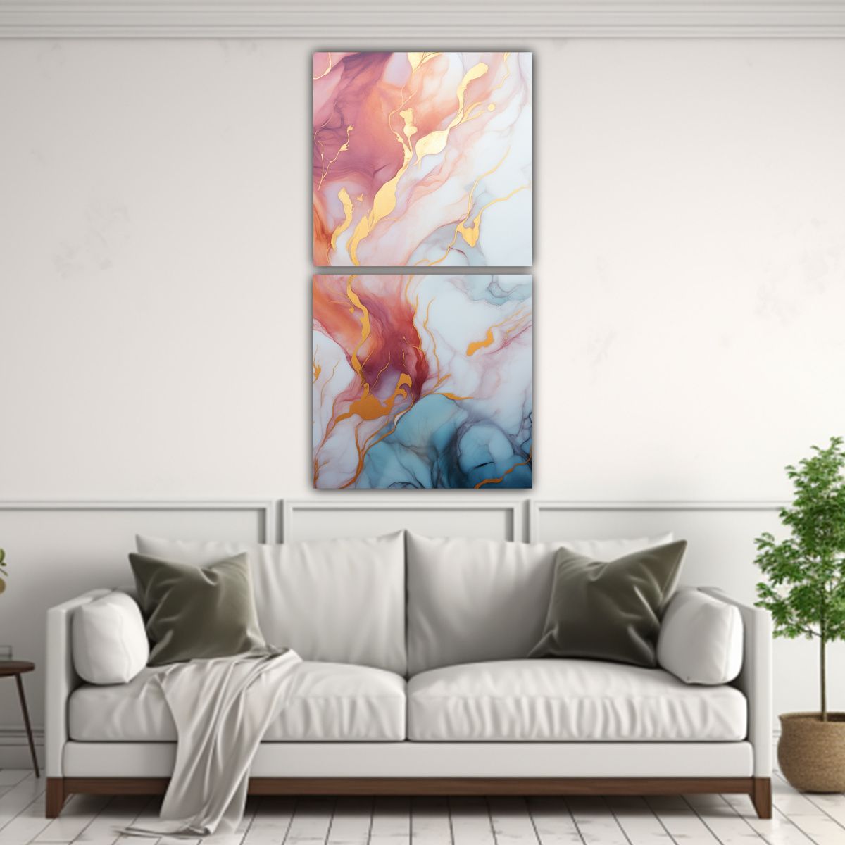 GENERICO - Lienzos Decorativos Refinados En Mármol Eldritch 80x160 Cm