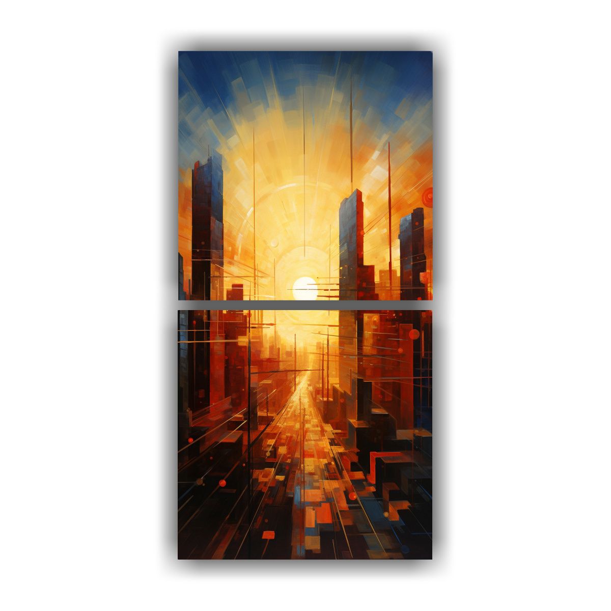 GENERICO - Pinturas Decorativas Abstractas De Una Ciudad 80x160 Cm