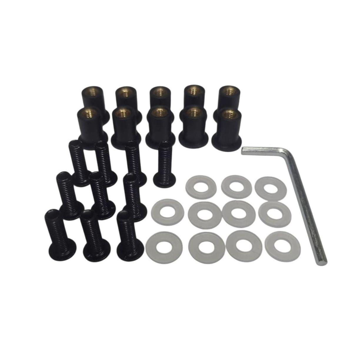 GENERICO - Kit Pernos Para Parabrisas De Moto Con Gomas Amortiguadoras