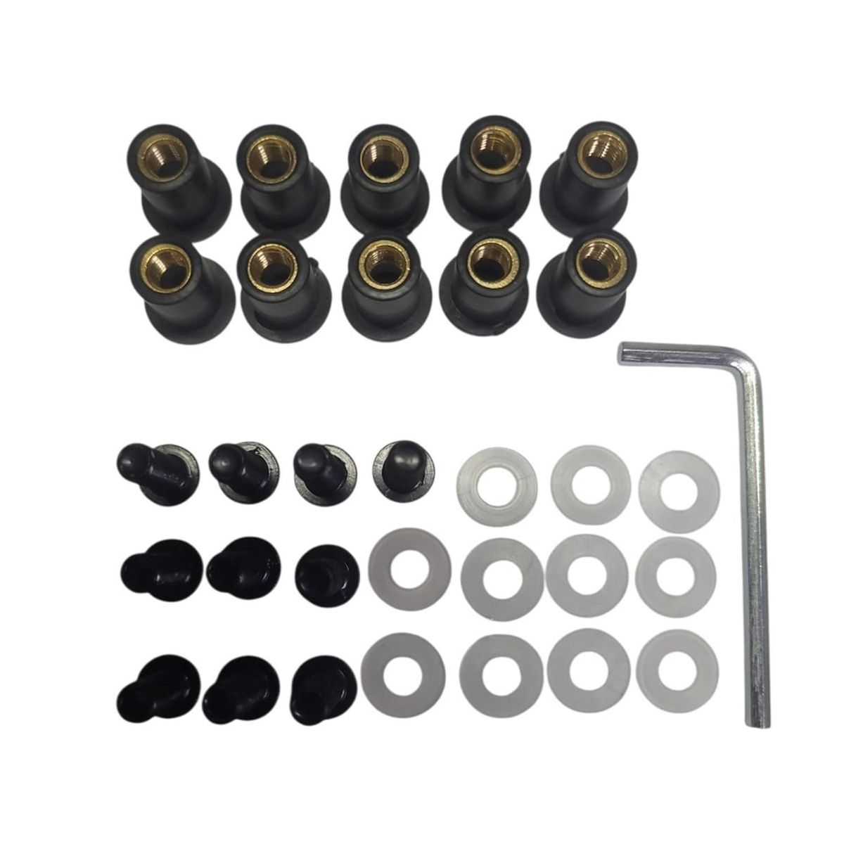 GENERICO - Kit Pernos Para Parabrisas De Moto Con Gomas Amortiguadoras