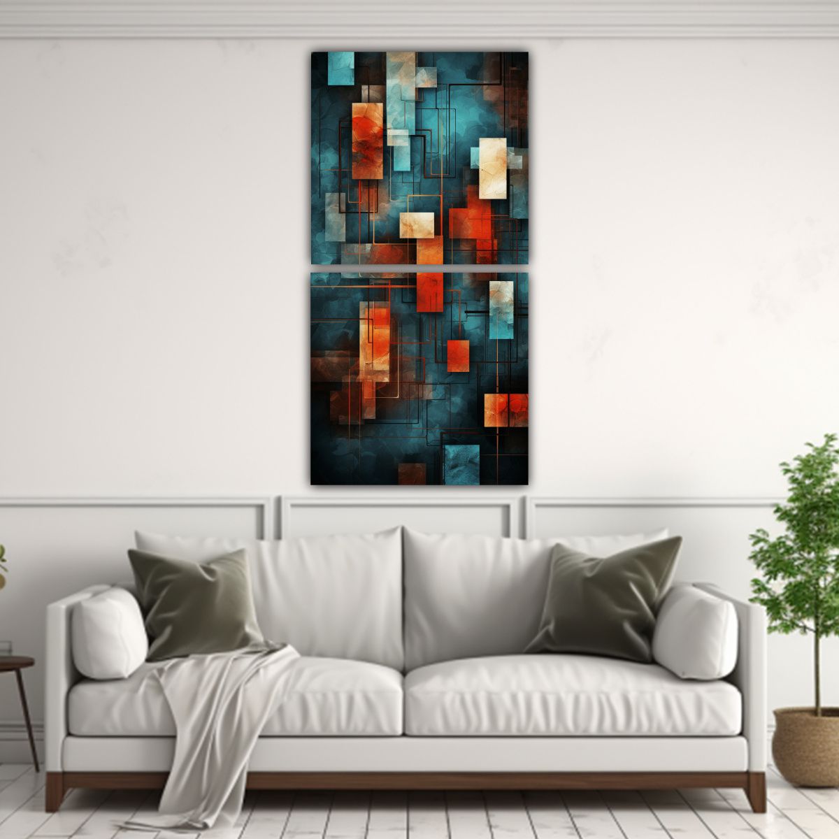 GENERICO - Díptico Vanguardia Estilo Cuadros Abstractos 80x160 Cm