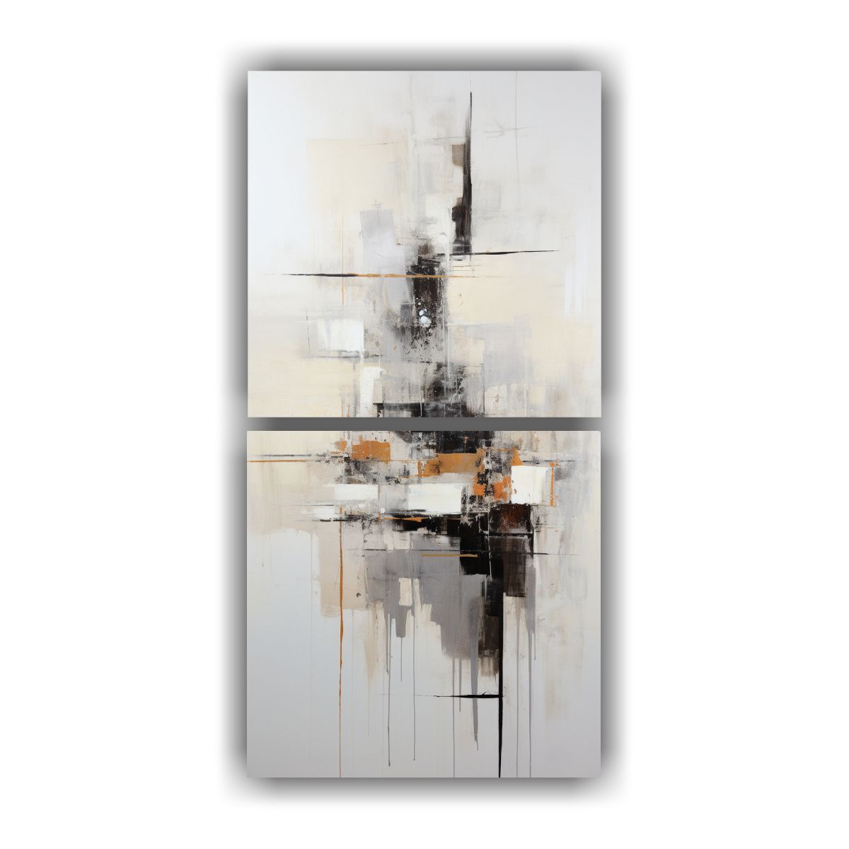 GENERICO - Pintura Abstracta De Barco En Blanco Y Negro En 80x160 Cm