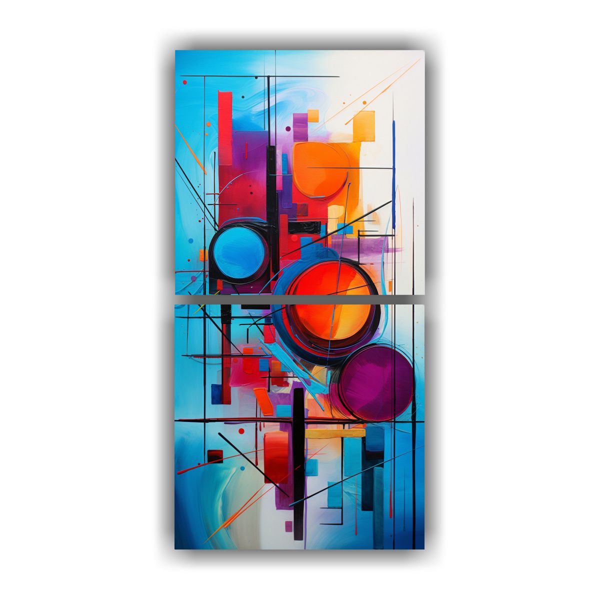 GENERICO - Cuadros Abstractos Con Mucho Color Para 80x160 Cm