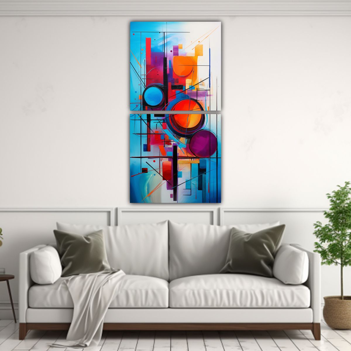 GENERICO - Cuadros Abstractos Con Mucho Color Para 80x160 Cm
