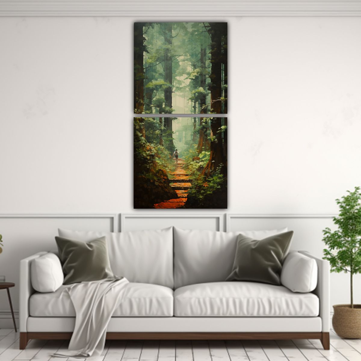 GENERICO - Pintura De Pared Pasaje Abstracto Bosque Capas 80x160 Cm