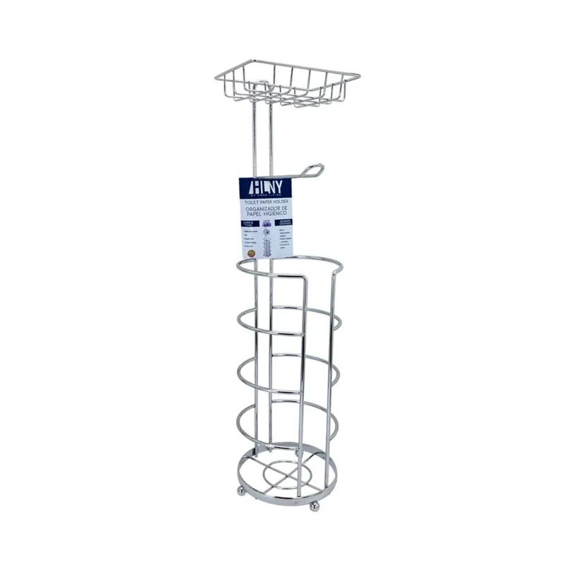 GENERICO - Porta papel higiénico 19x16x60.5 cm plateado HLNY