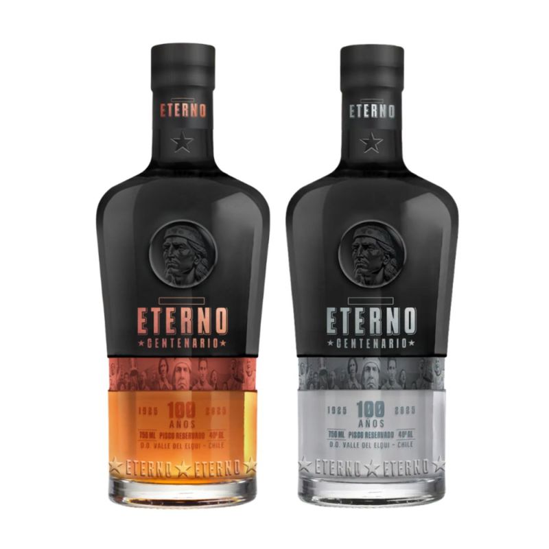 COLO COLO - 2 Pisco Eterno Centenario Colo Colo Envejecido-transparente