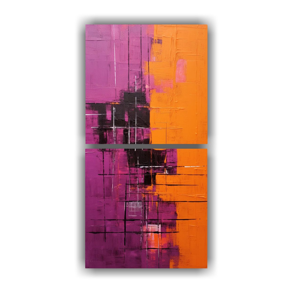 GENERICO - Pintura Abstracta De Noche Oscura Con Planeta 70x140 Cm
