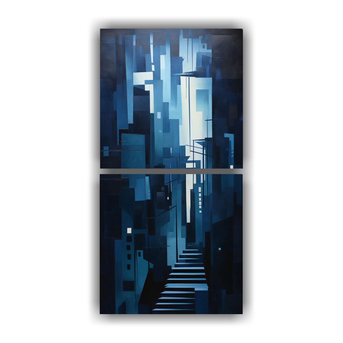 GENERICO - Set 2 Cuadros Impreso Detalle Escena Urbana 80x160 Cm