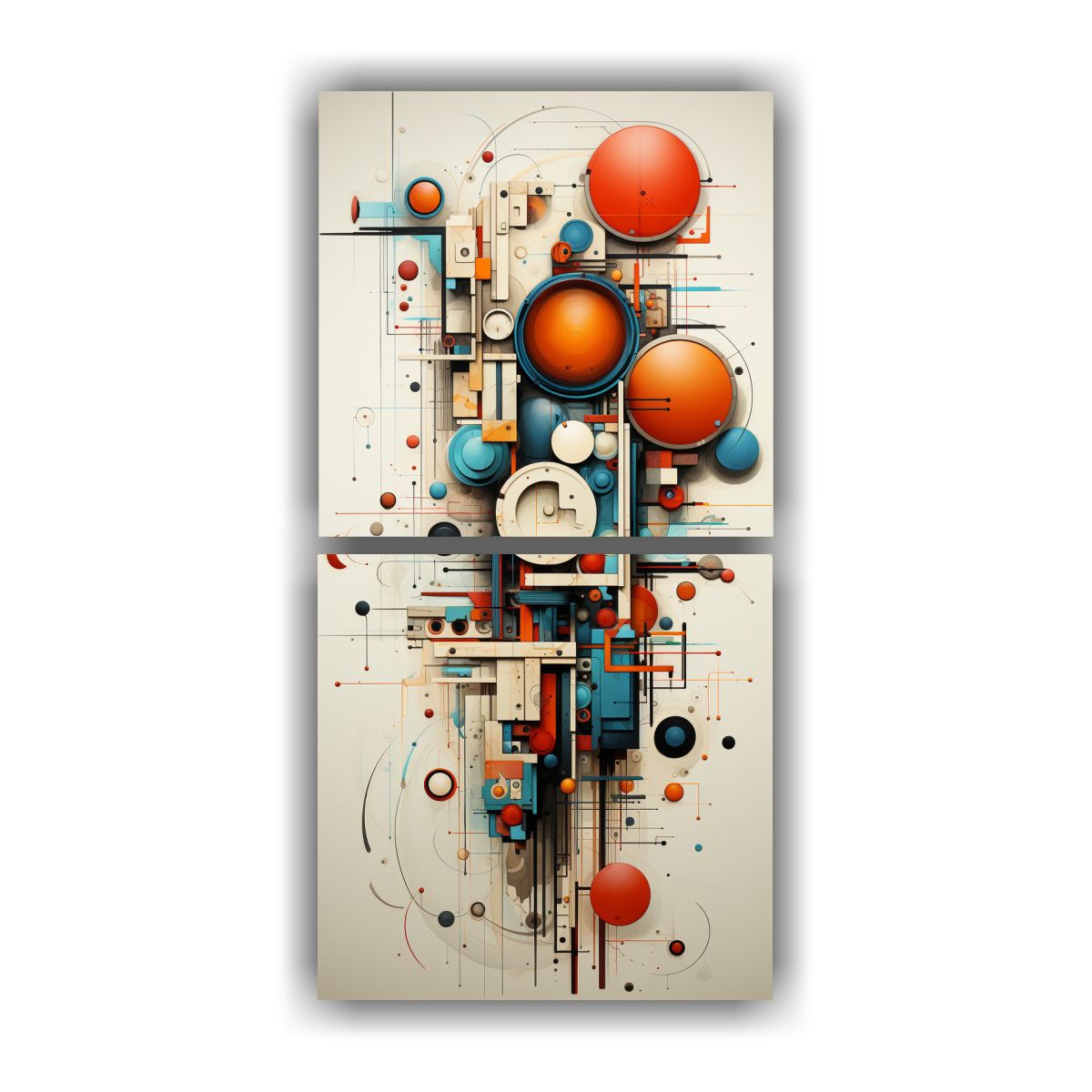 GENERICO - Conjunto De 2 Telas En Bastidor Vintage Textura 70x140 Cm
